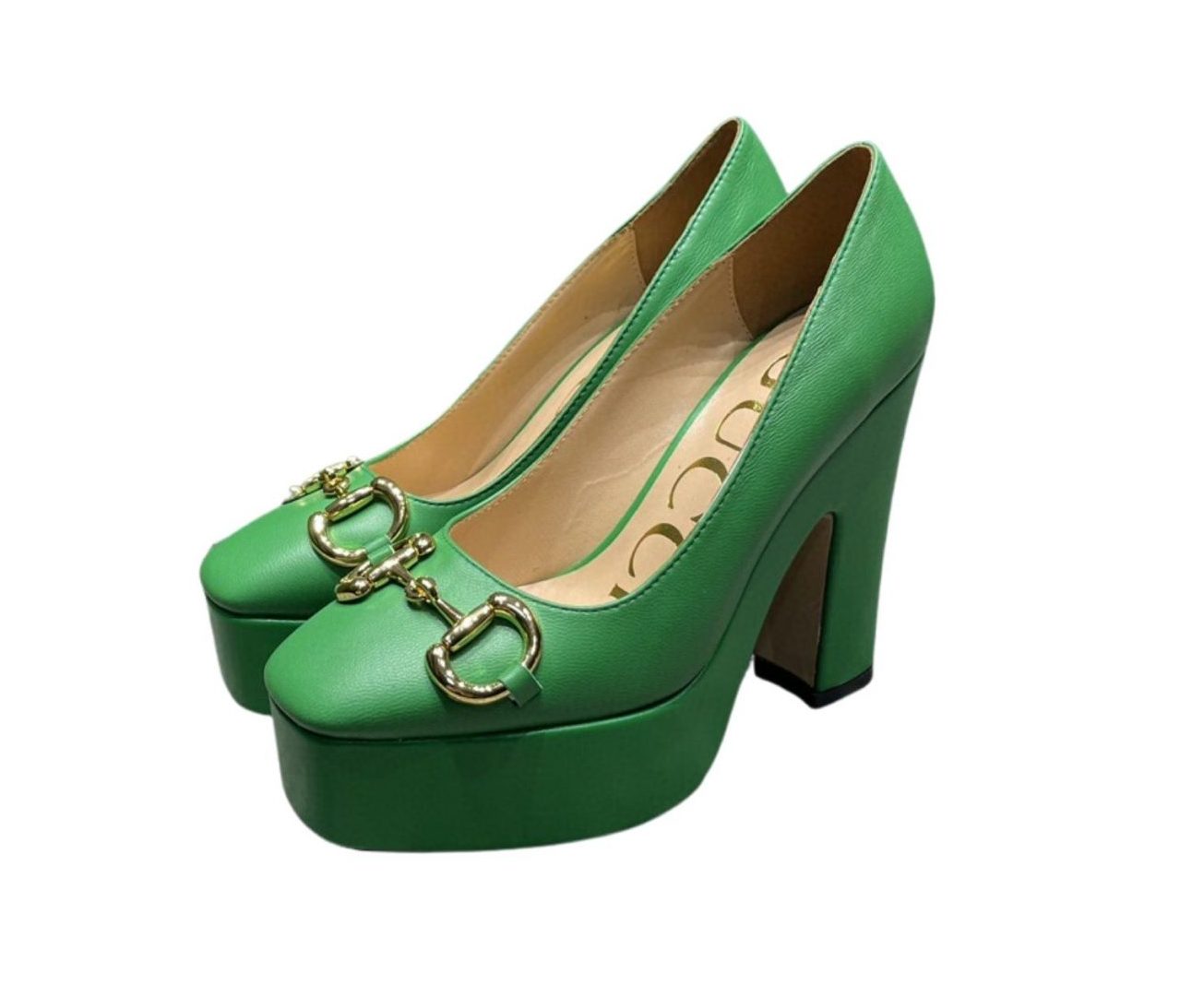 Gucci High Heel Pump With Horsebit Green For Women