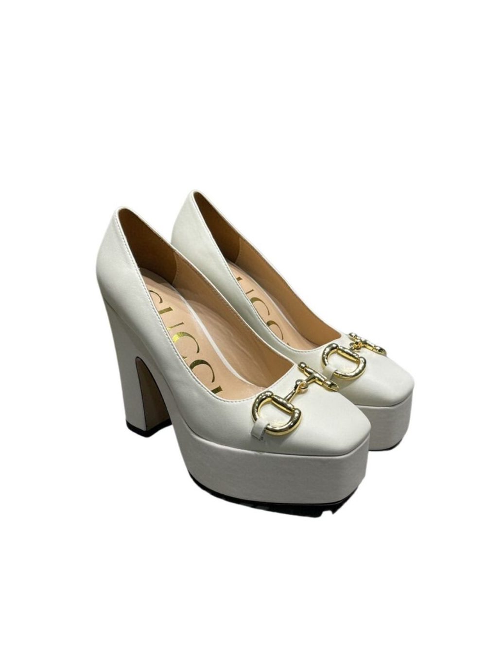 Gucci High Heel Pump With Horsebit White For Women