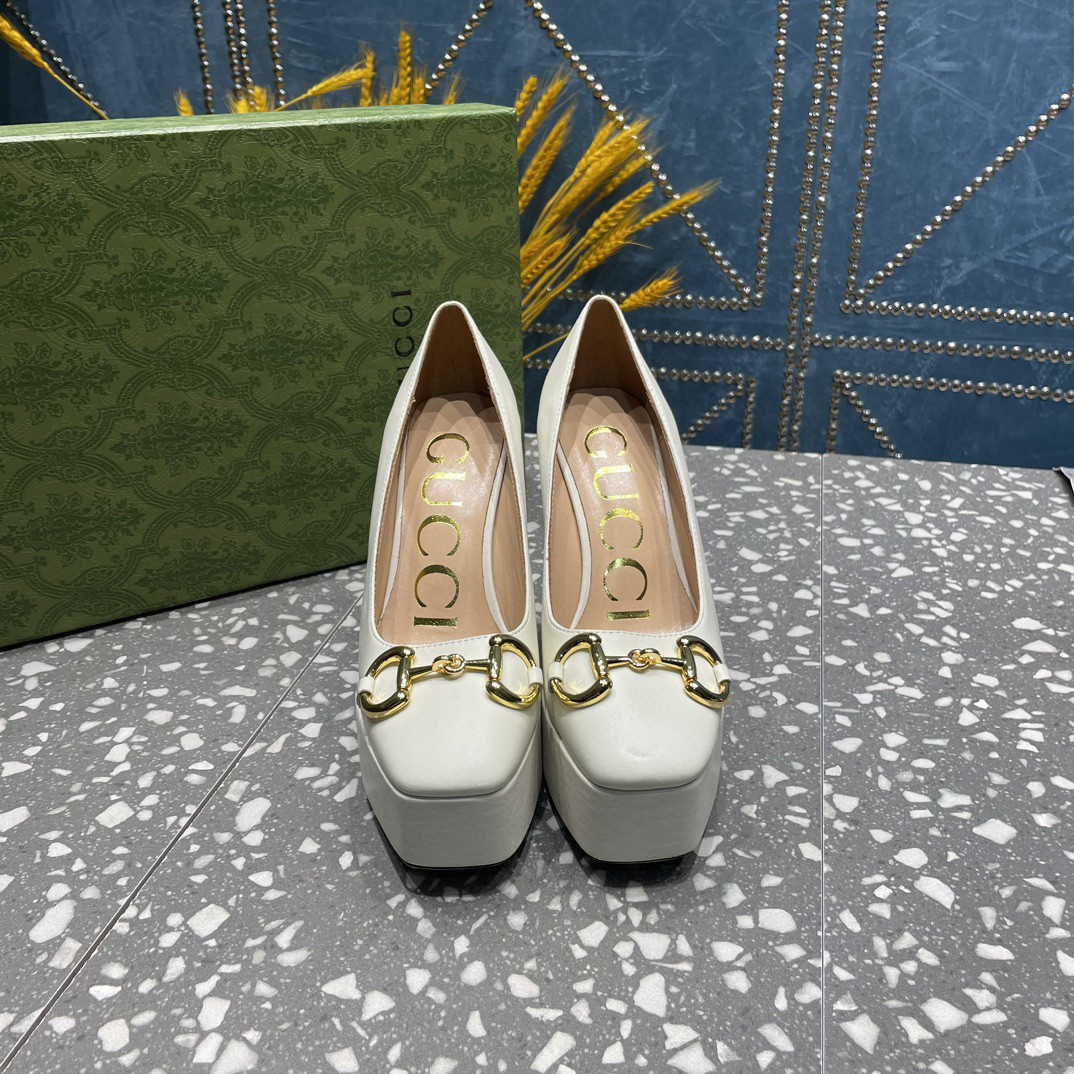 Gucci High Heel Pump With Horsebit White For Women