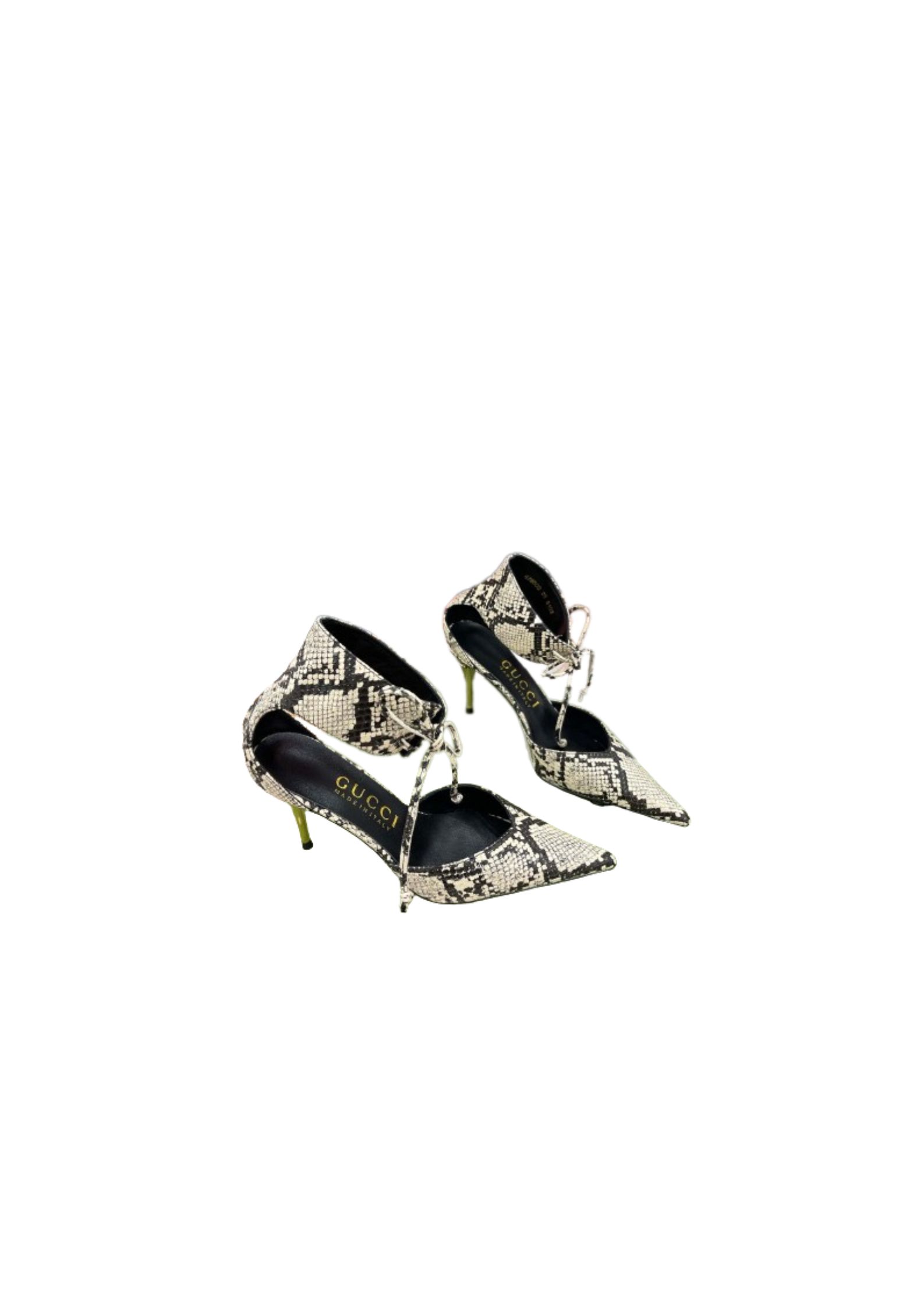 Gucci High Heel Python Print Pump Beige For Women