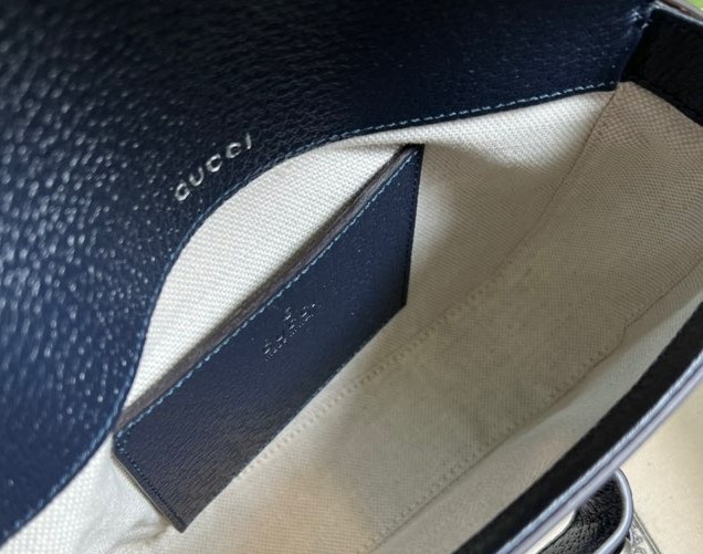 Gucci Horsebit 1955 GG Mini Bag Beige And Blue Supreme Canvas For Women 8in/20cm 658574 96IWN 4076