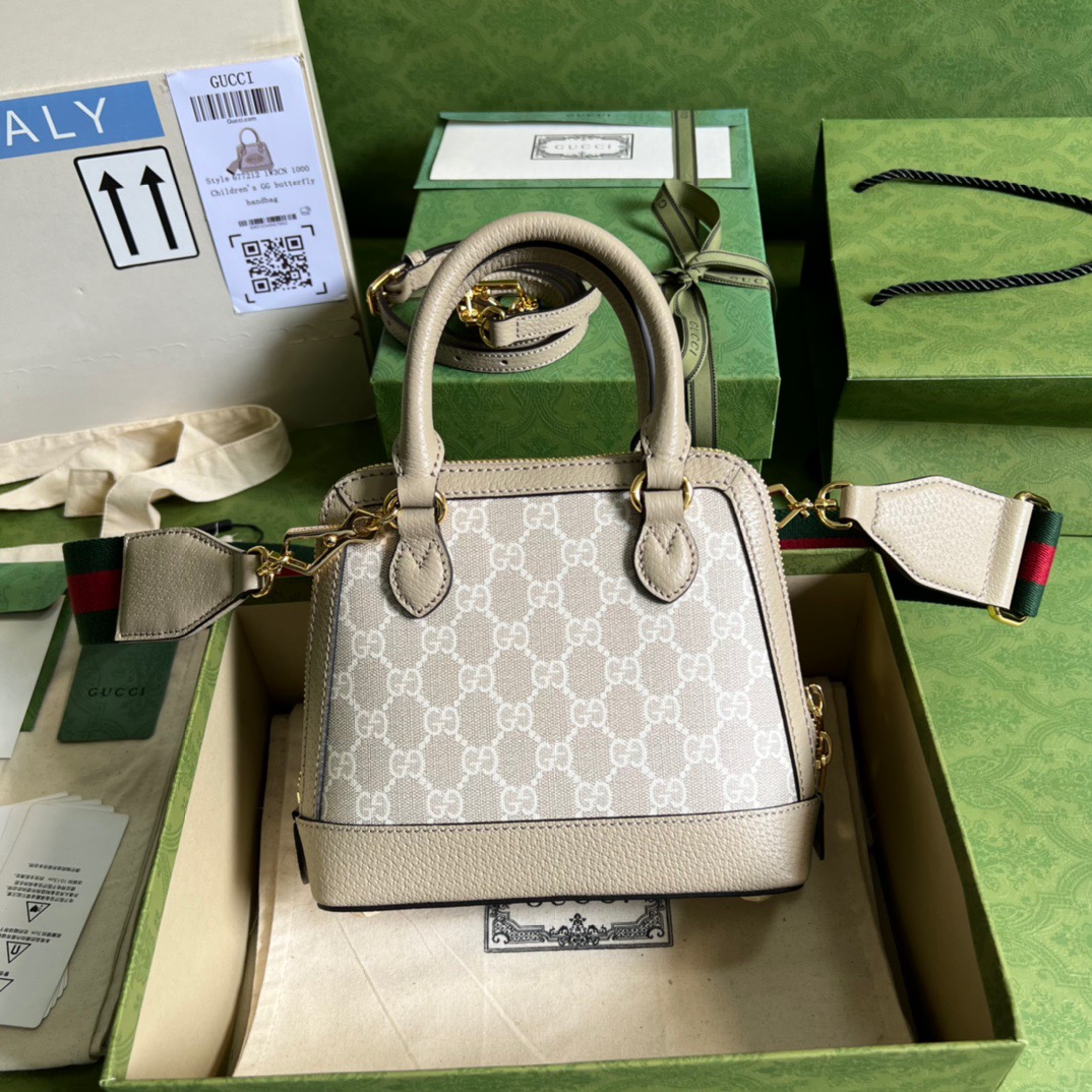 Gucci Horsebit 1955 GG Mini Bag Beige For Women, Women’s Bags 7.9in/20cm GG 677212 UULAG 9682