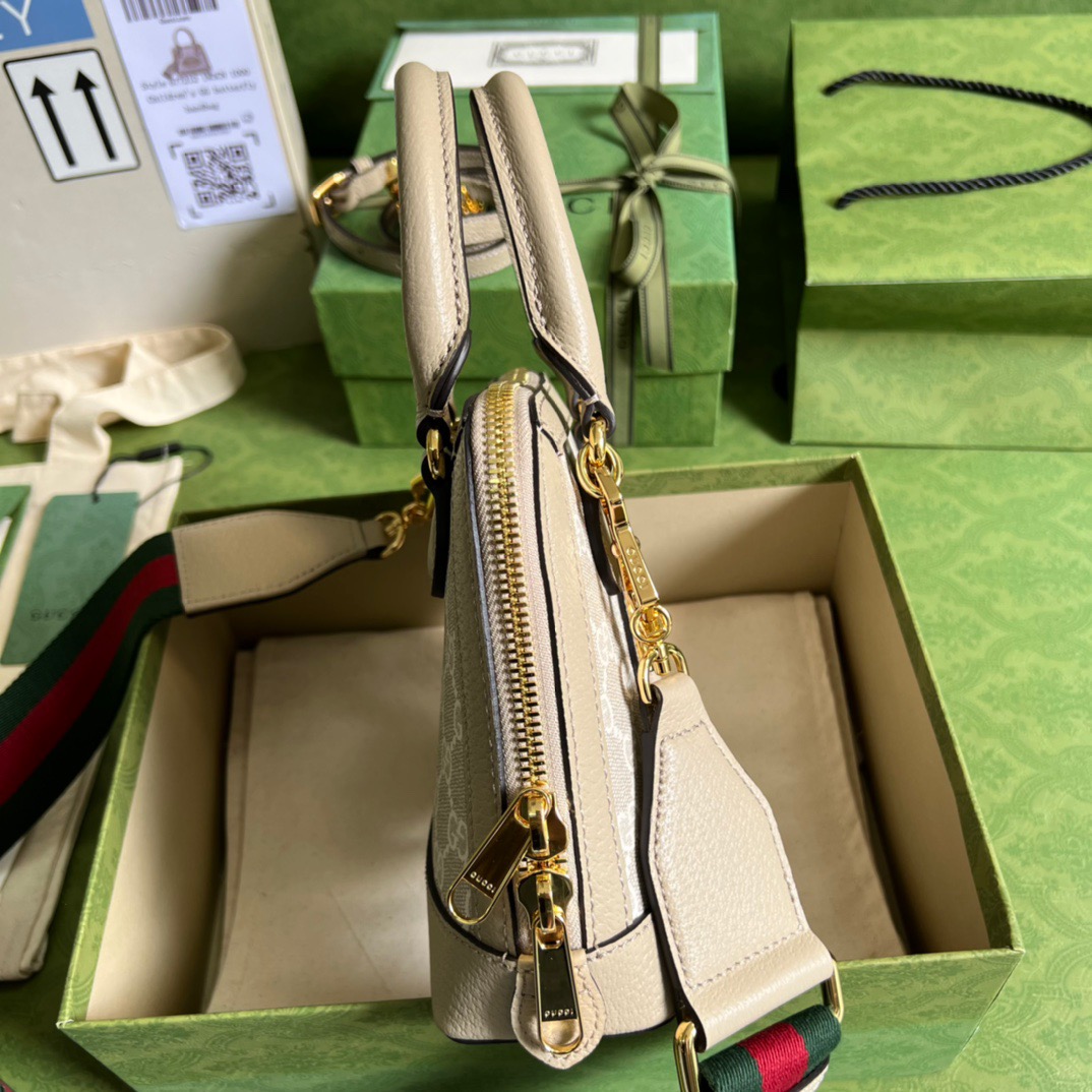 Gucci Horsebit 1955 GG Mini Bag Beige For Women, Women’s Bags 7.9in/20cm GG 677212 UULAG 9682