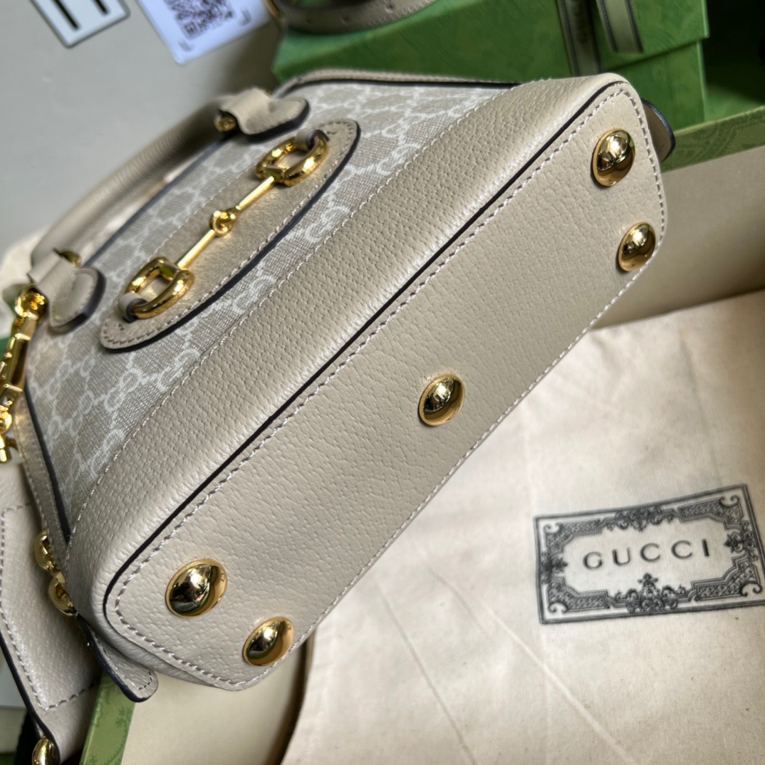 Gucci Horsebit 1955 GG Mini Bag Beige For Women, Women’s Bags 7.9in/20cm GG 677212 UULAG 9682