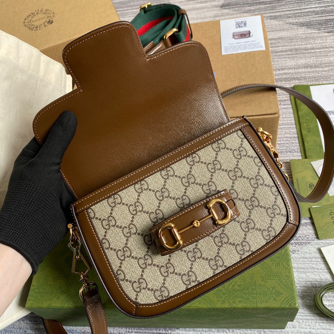 Gucci Horsebit 1955 GG Mini Bag Beige For Women, Women’s Bags 8in/21cm GG