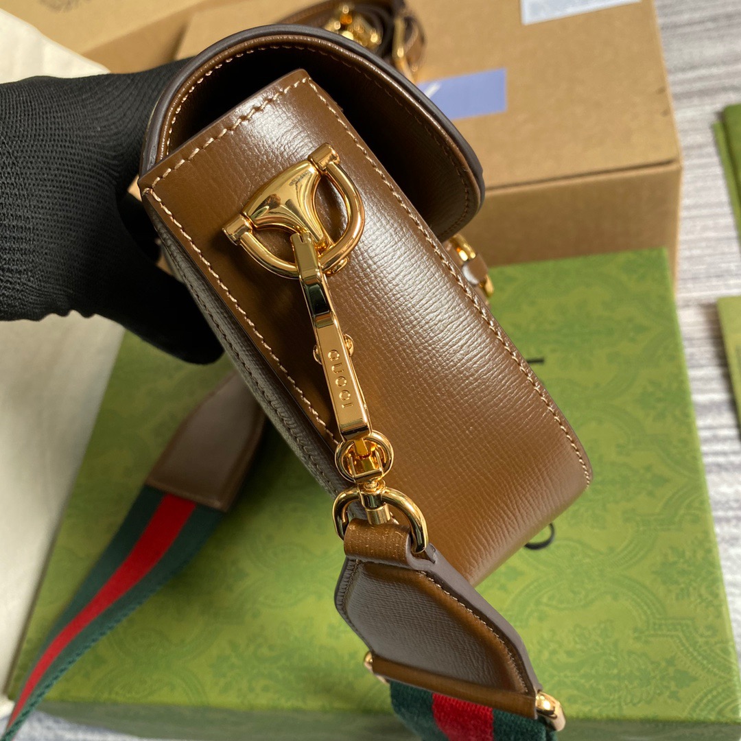 Gucci Horsebit 1955 GG Mini Bag Beige For Women, Women’s Bags 8in/21cm GG