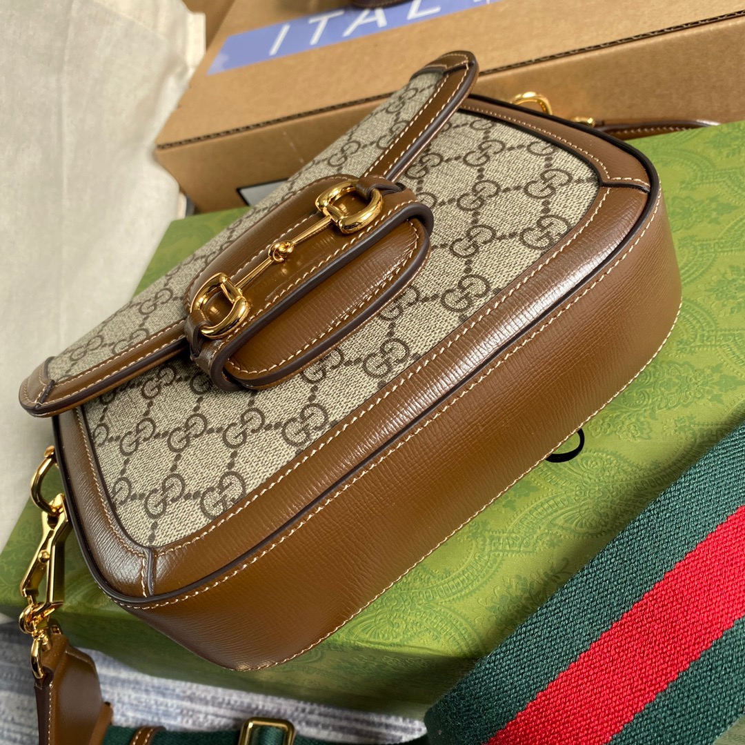 Gucci Horsebit 1955 GG Mini Bag Beige For Women, Women’s Bags 8in/21cm GG