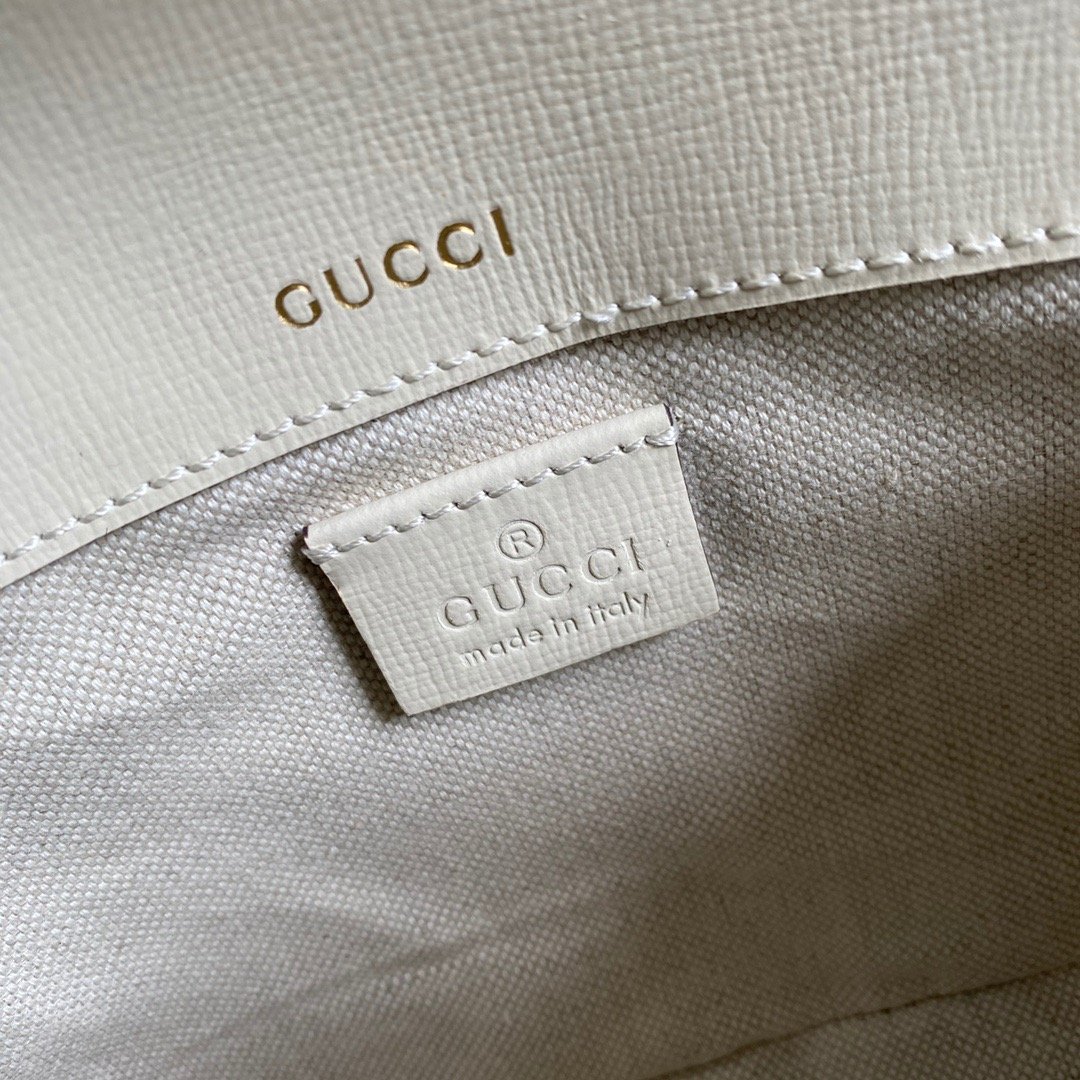 Gucci Horsebit 1955 GG Mini Bag White For Women, Women’s Bags 8in/21cm GG