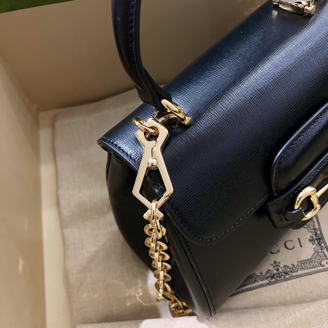 Gucci Horsebit 1955 Mini Bag Black For Women, Women’s Bags 8.7in/22cm GG 703848 AAA7G 1000