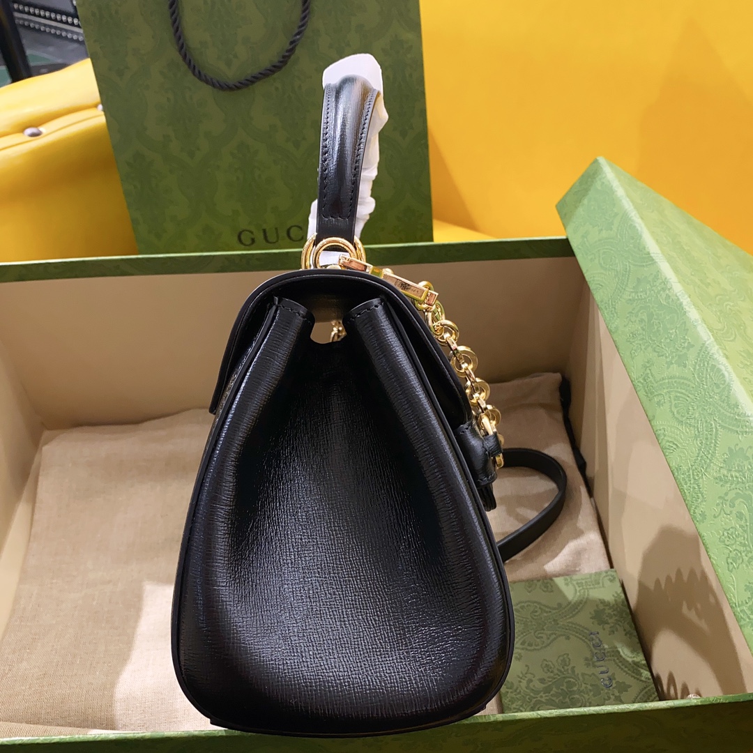 Gucci Horsebit 1955 Mini Bag Black For Women, Women’s Bags 8.7in/22cm GG 703848 AAA7G 1000