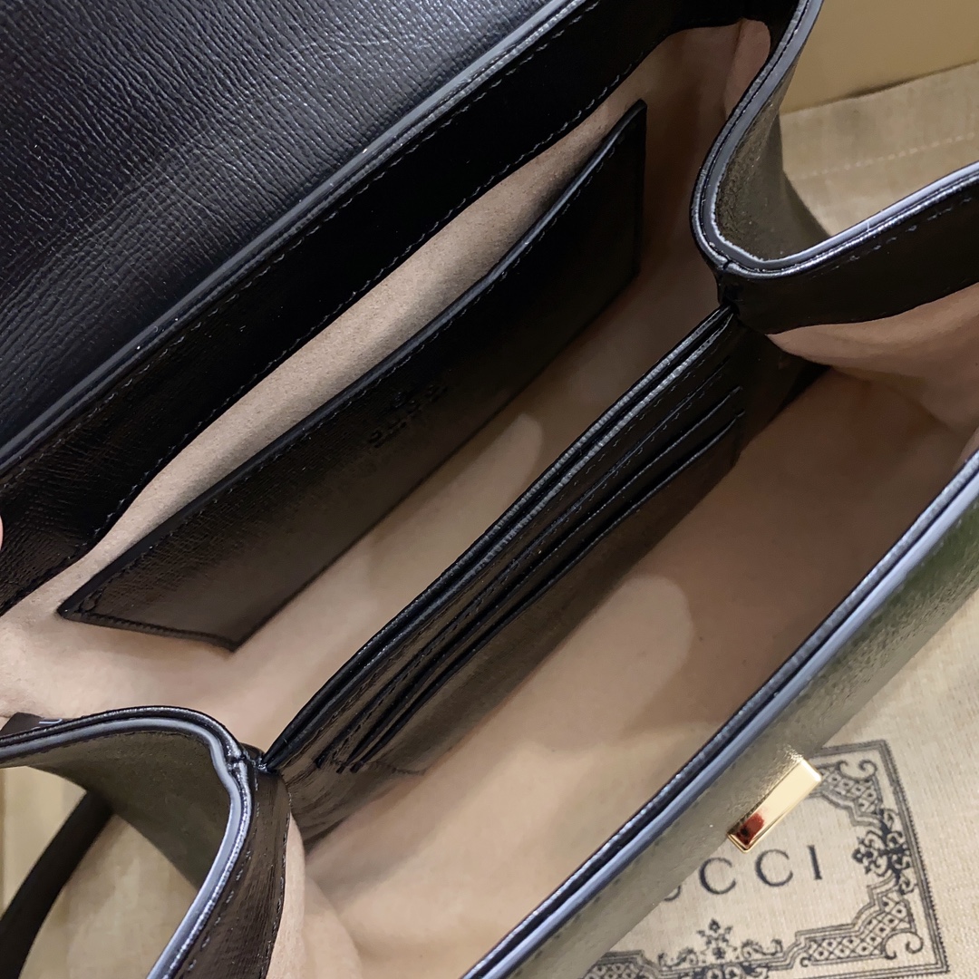 Gucci Horsebit 1955 Mini Bag Black For Women, Women’s Bags 8.7in/22cm GG 703848 AAA7G 1000