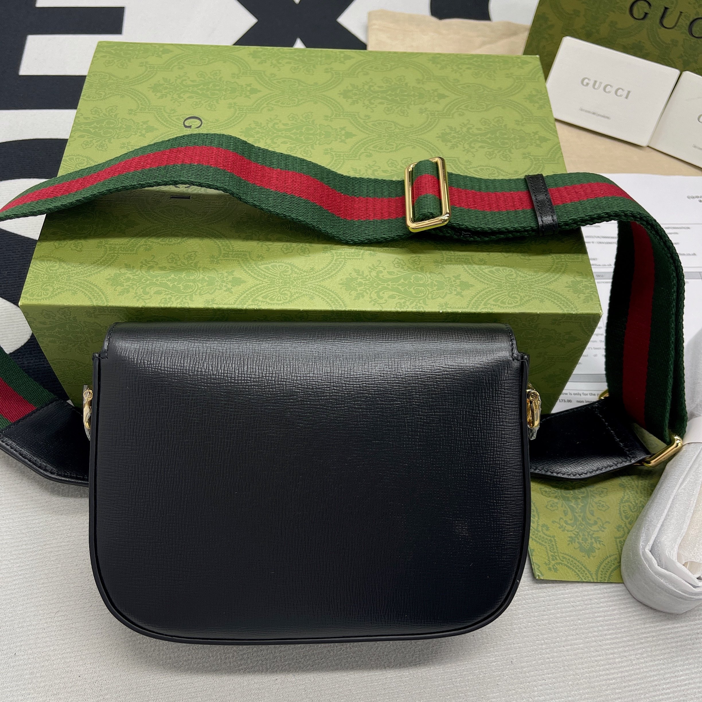 Gucci Horsebit 1955 Mini Bag Black For Women, Women’s Bags 8in/21cm GG 658574 18YSG 1060