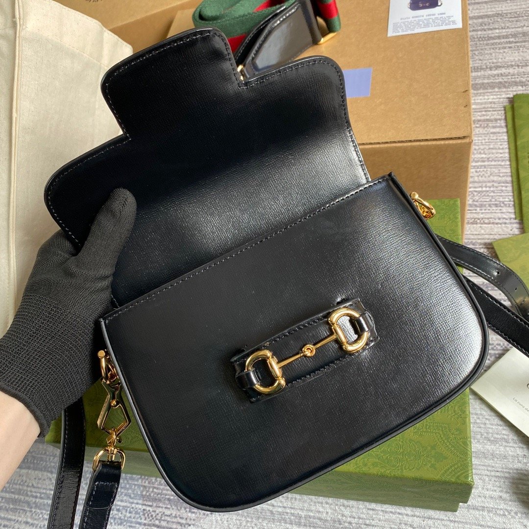Gucci Horsebit 1955 Mini Bag Black For Women, Women’s Bags 8in/21cm GG 658574 18YSG 1060