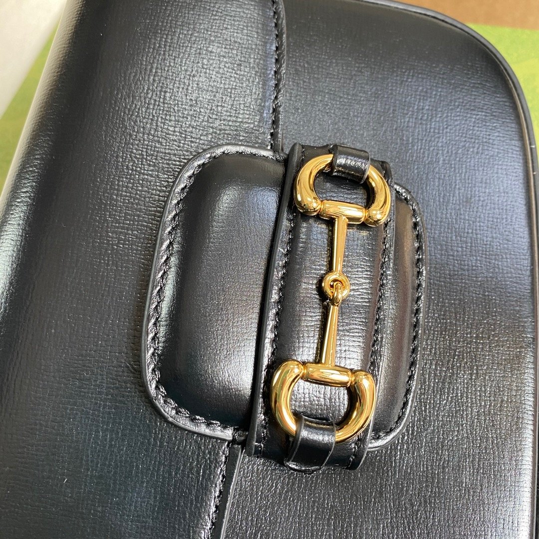Gucci Horsebit 1955 Mini Bag Black For Women, Women’s Bags 8in/21cm GG 658574 18YSG 1060