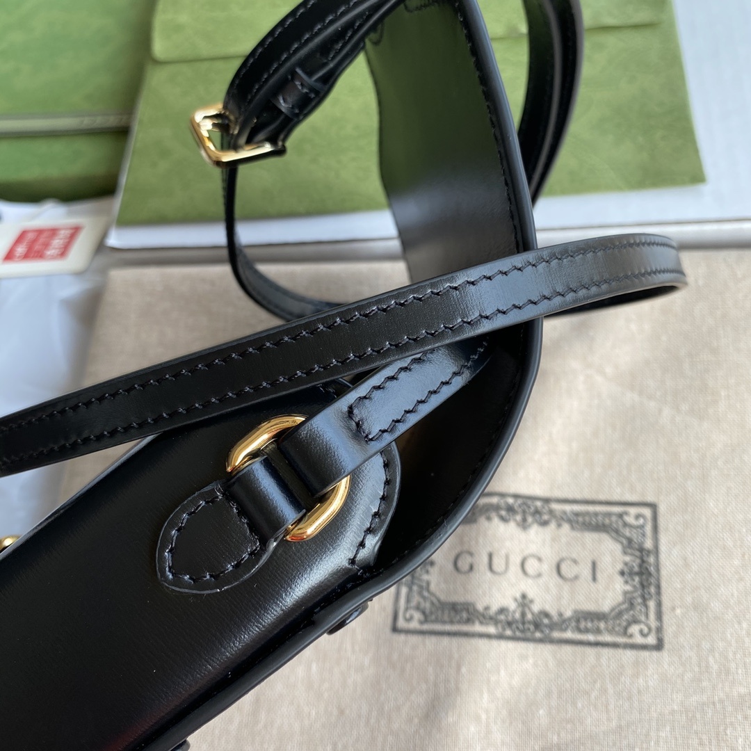 Gucci Horsebit 1955 Mini Bag Black For Women And Men 6.7in/17cm GG 625615 0YK0G 1000