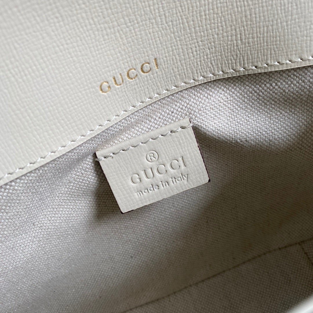 Gucci Horsebit 1955 Mini Bag White For Women, Women’s Bags 8in/21cm GG 658574 18YSG 9068
