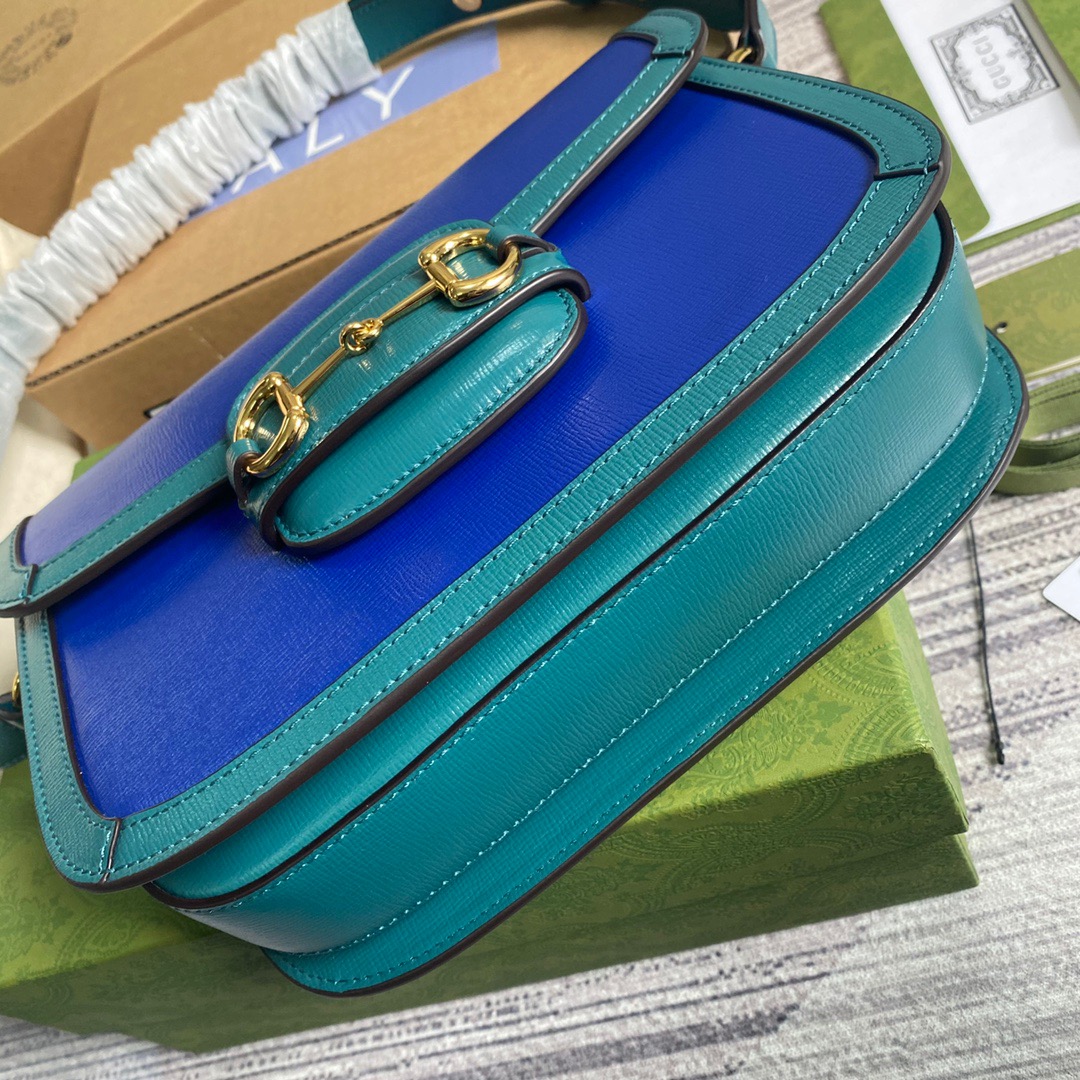Gucci Horsebit 1955 Shoulder Bag Blue For Women, Women’s Bags 9.8in/25cm GG