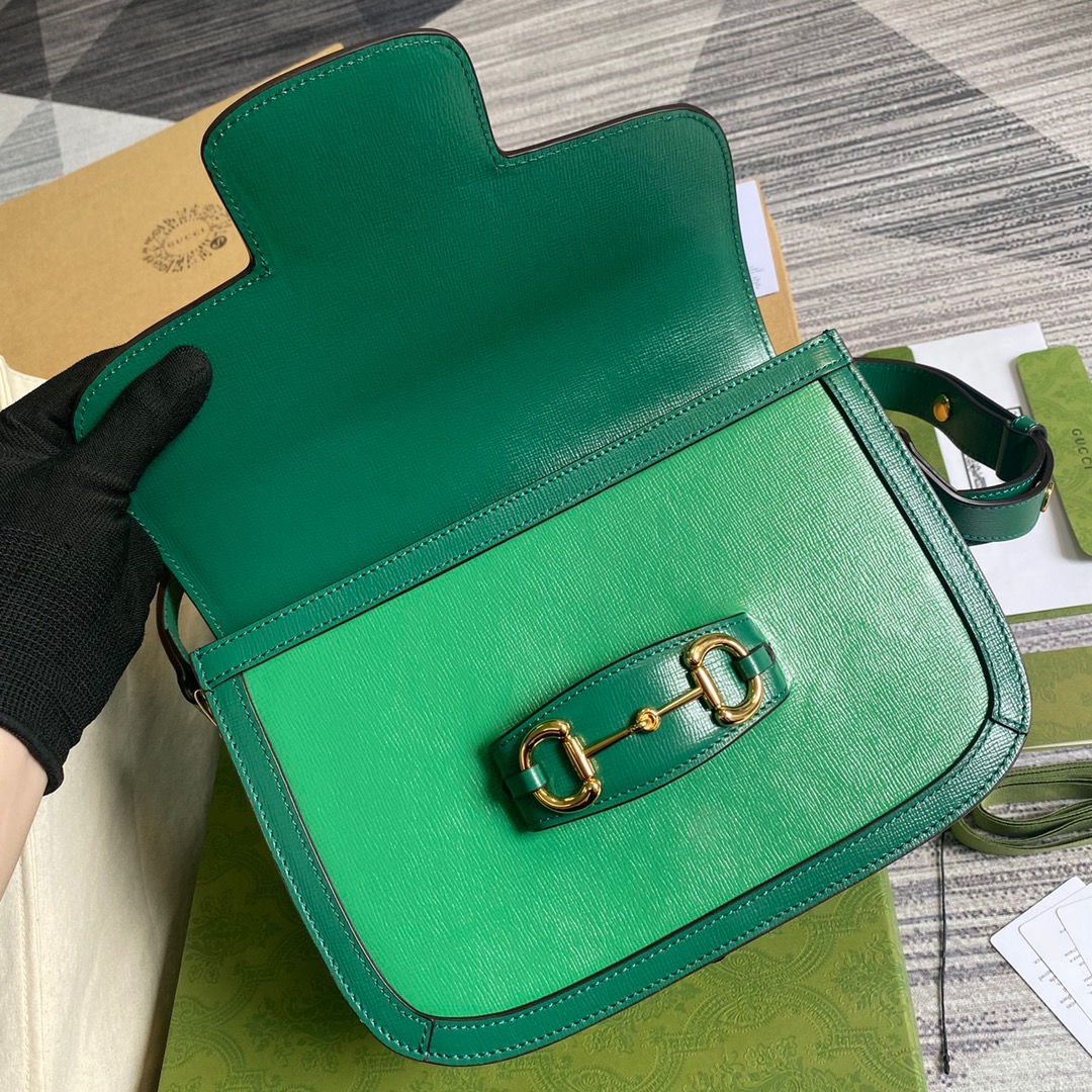 Gucci Horsebit 1955 Shoulder Bag Green For Women, Women’s Bags 9.8in/25cm GG