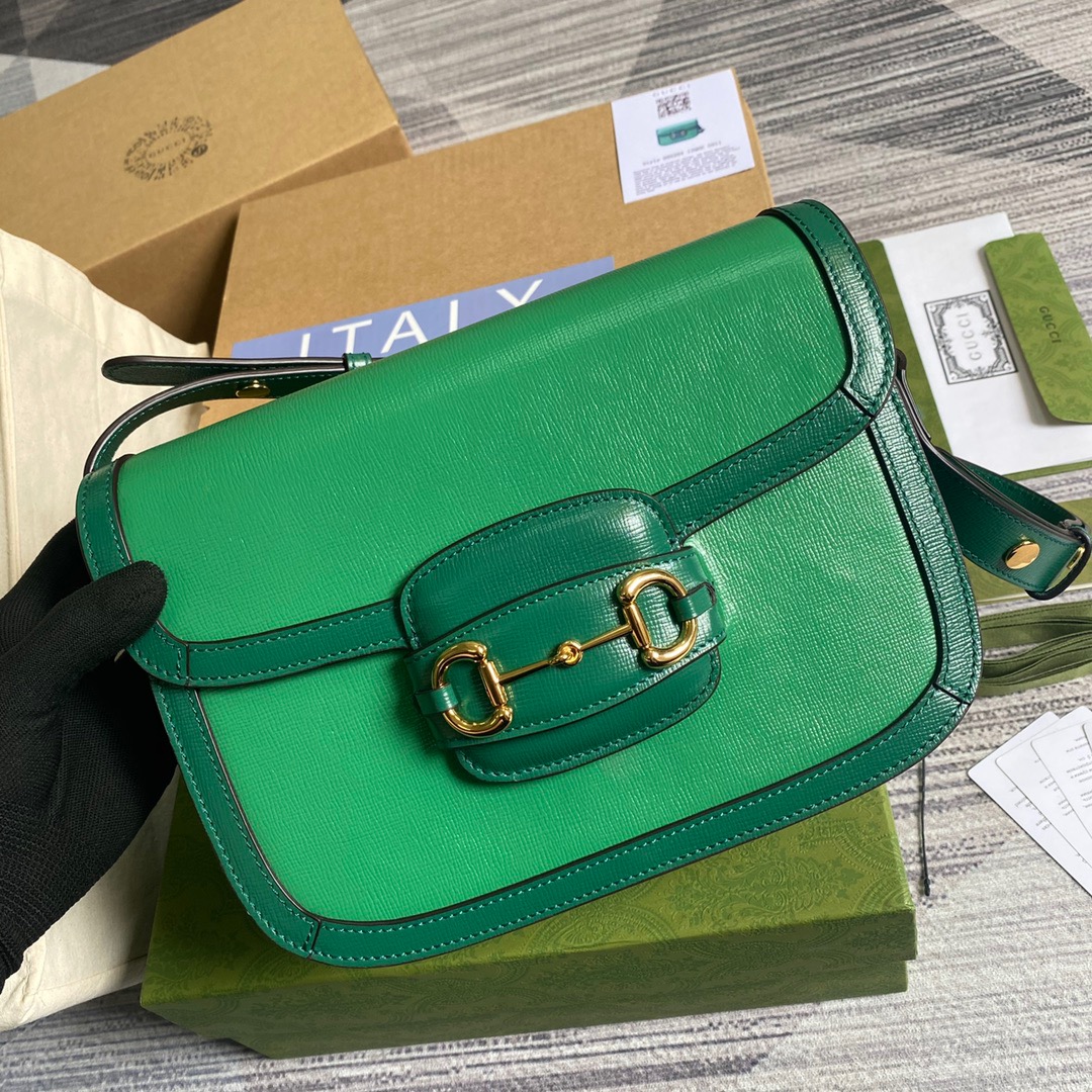 Gucci Horsebit 1955 Shoulder Bag Green For Women, Women’s Bags 9.8in/25cm GG