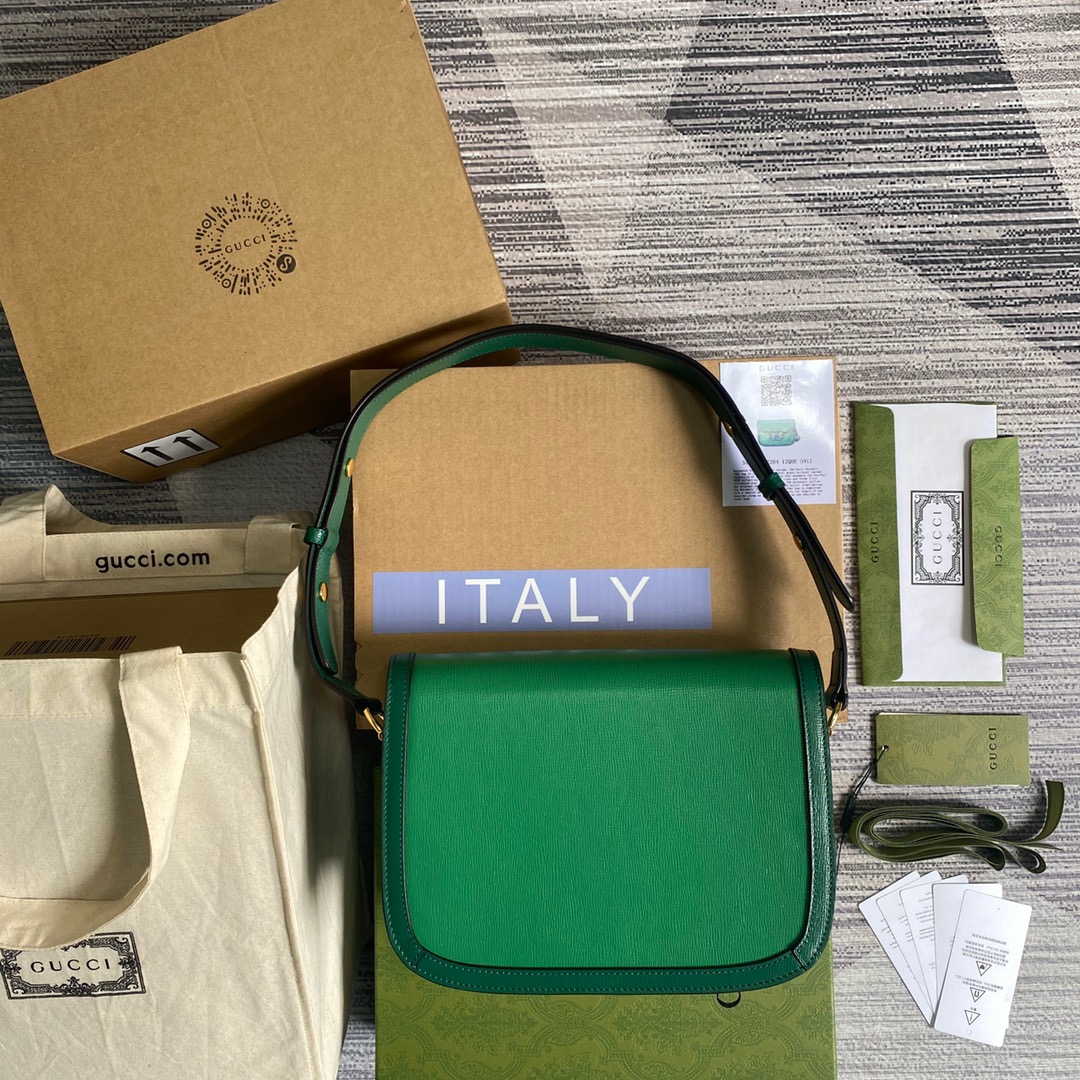 Gucci Horsebit 1955 Shoulder Bag Green For Women, Women’s Bags 9.8in/25cm GG