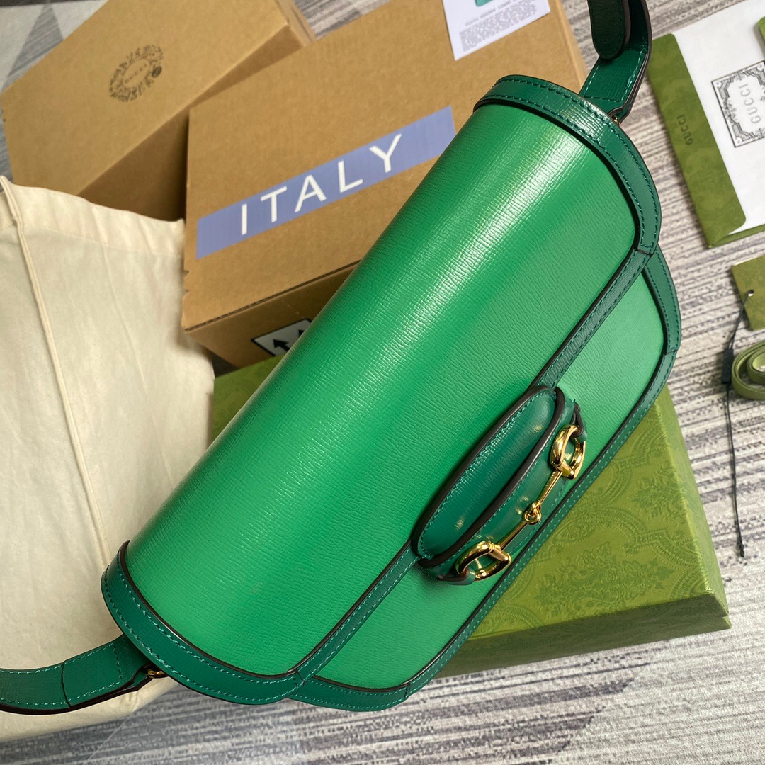 Gucci Horsebit 1955 Shoulder Bag Green For Women, Women’s Bags 9.8in/25cm GG