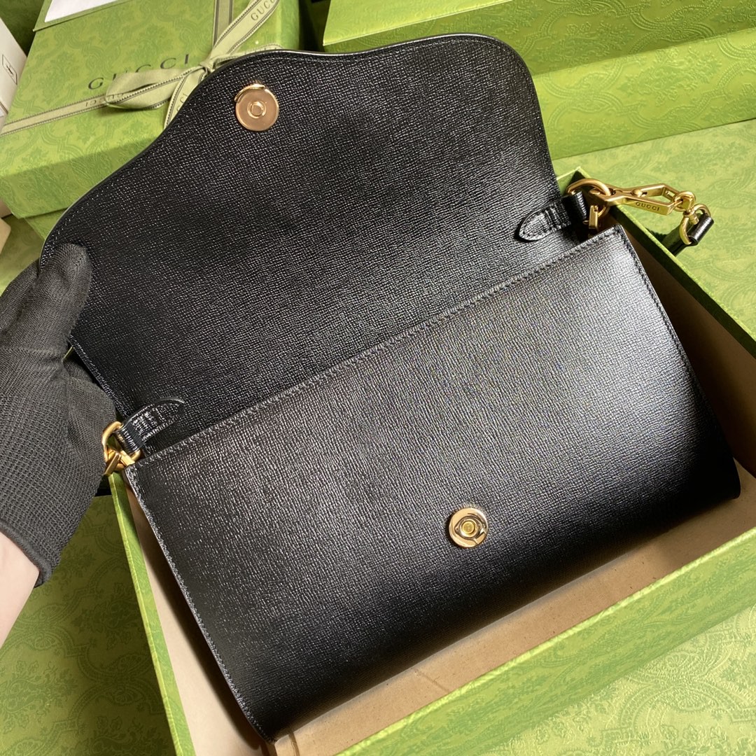 Gucci Horsebit 1955 Small Bag Black For Women 10.2in/26cm 677286 18YSX 1060