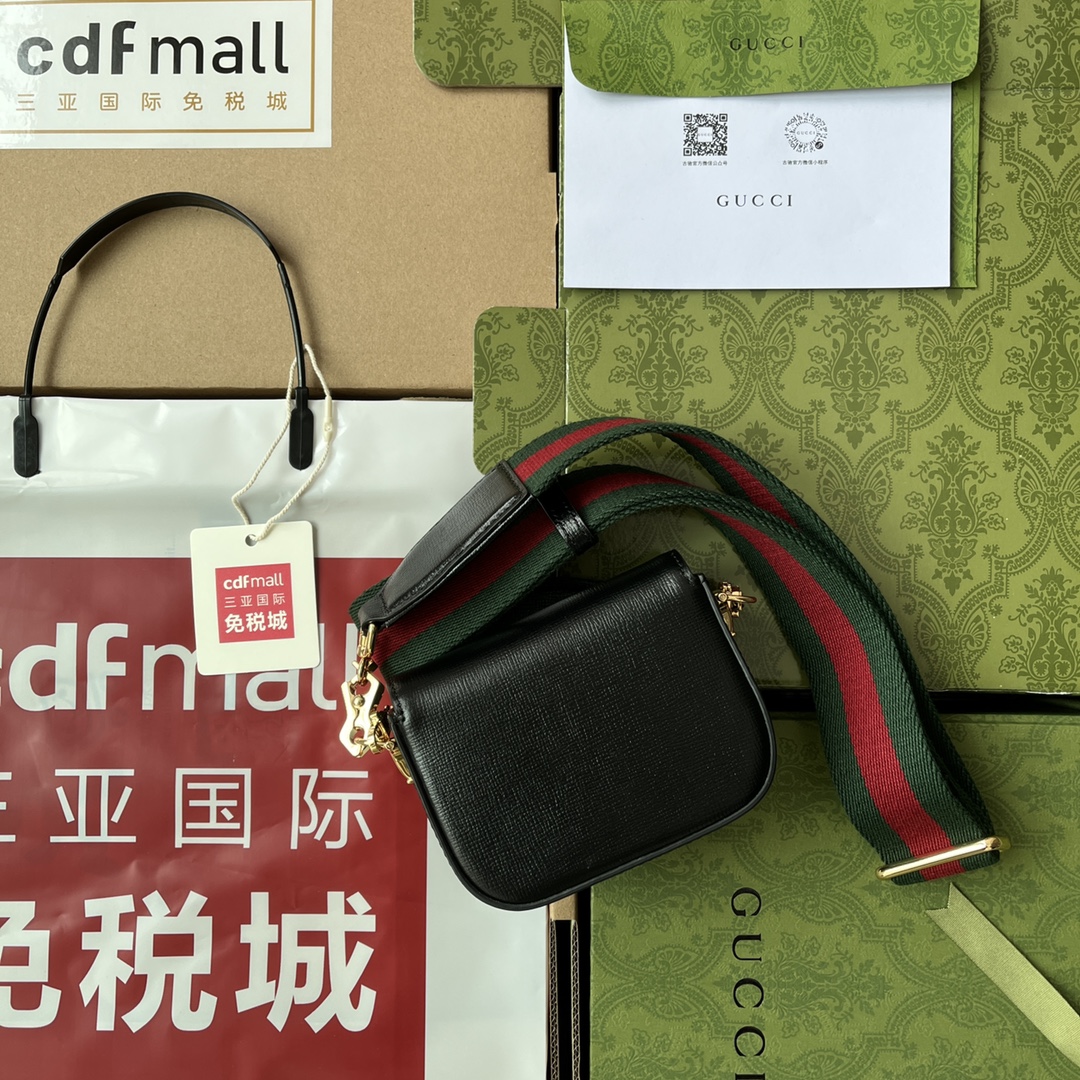 Gucci Horsebit 1955 Strap Wallet Black For Women, Women’s Bags 4.7in/12cm GG 699760 18YSG 1060