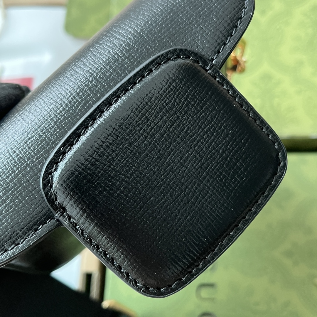 Gucci Horsebit 1955 Strap Wallet Black For Women, Women’s Bags 4.7in/12cm GG 699760 18YSG 1060