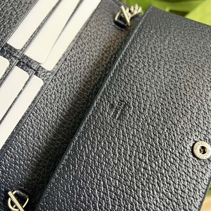 Gucci Horsebit 1955 Wallet With Chain Beige And Blue For Women 7.5in/19cm GG