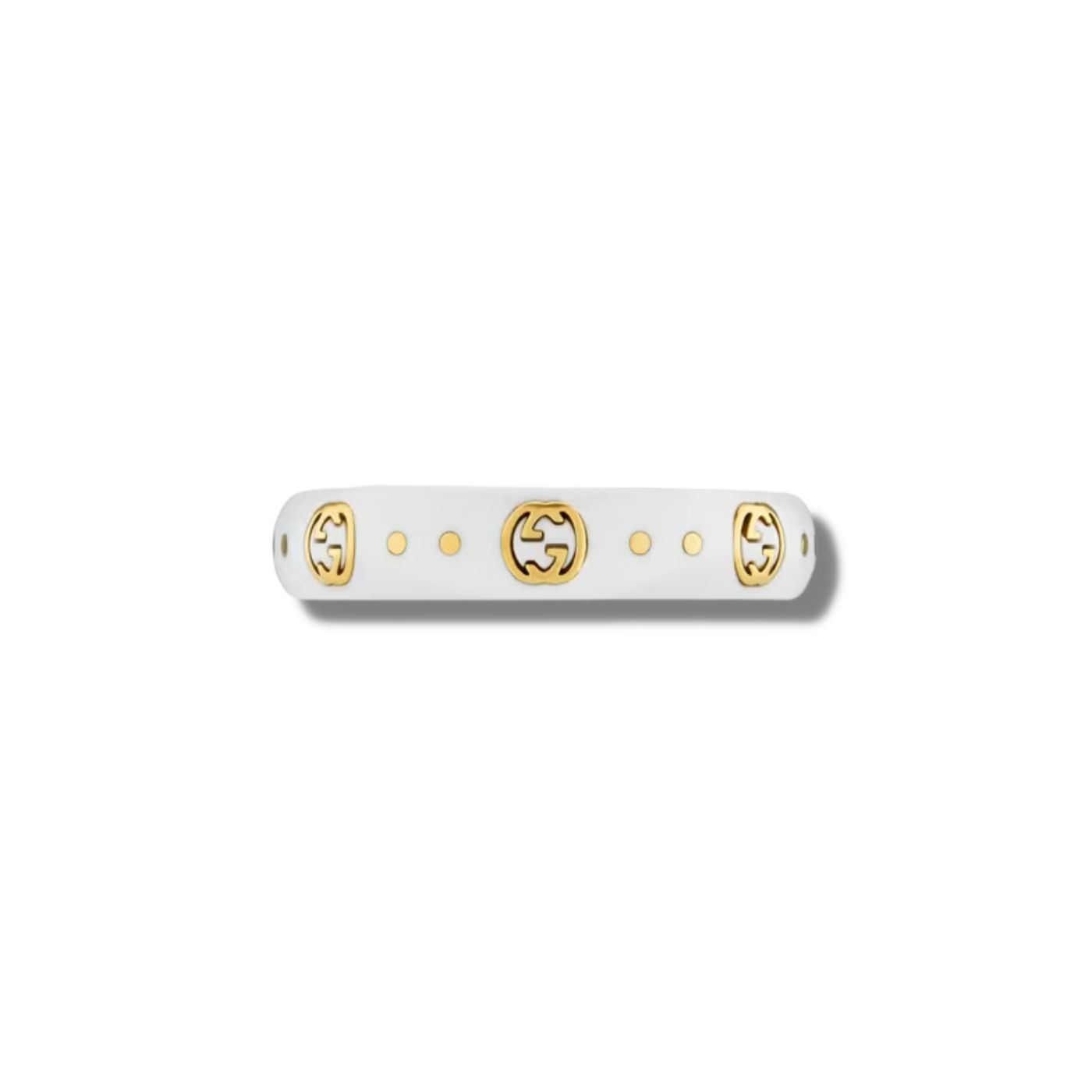 Gucci Icon Ring With Interlocking G White For Women 679262 J85V5 8062