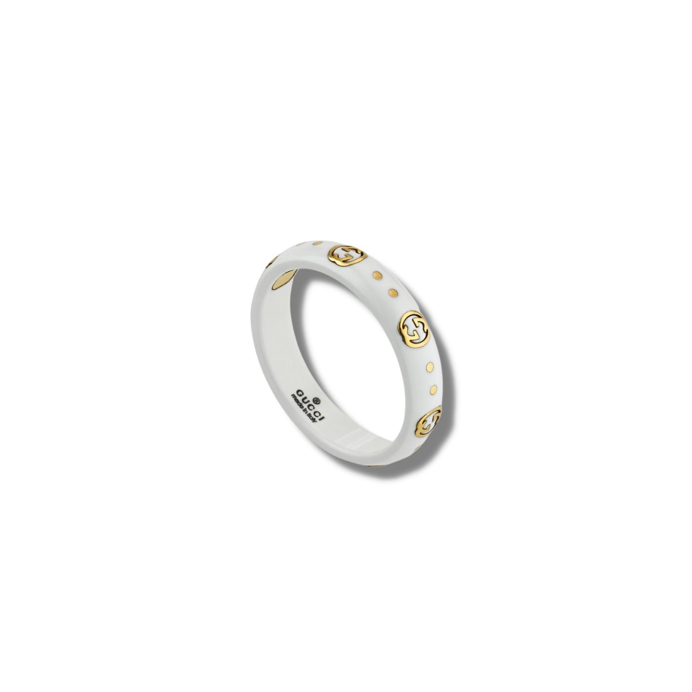 Gucci Icon Ring With Interlocking G White For Women 679262 J85V5 8062