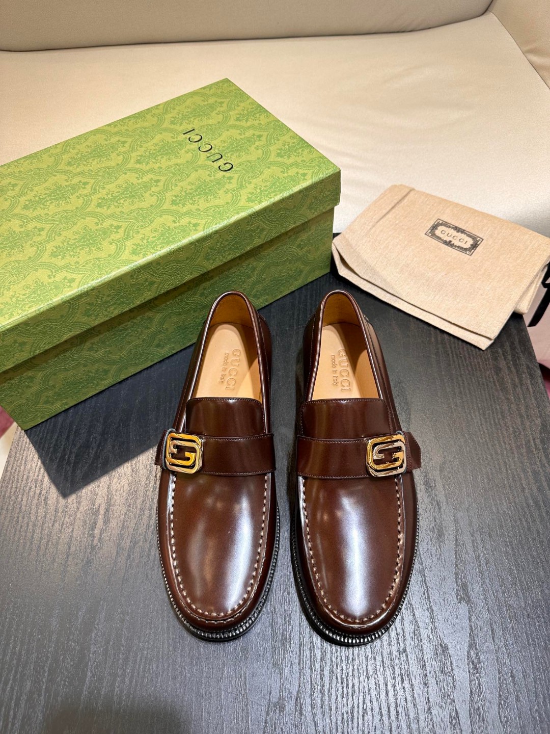 Gucci Interlocking G Loafer Brown For Men