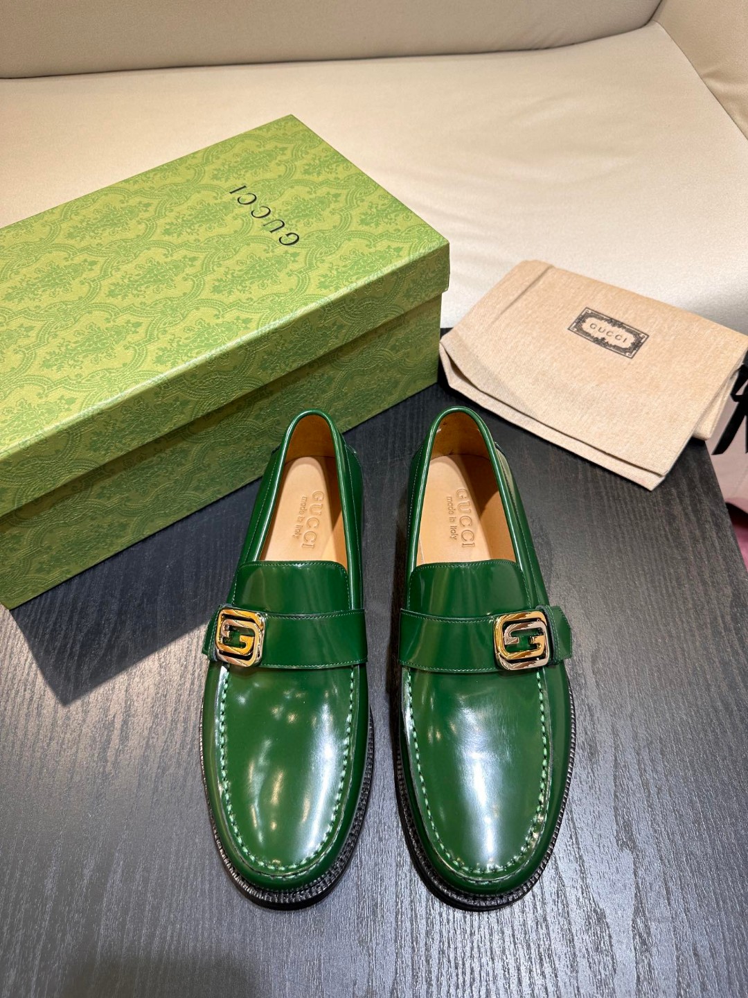 Gucci Interlocking G Loafer Green For Men
