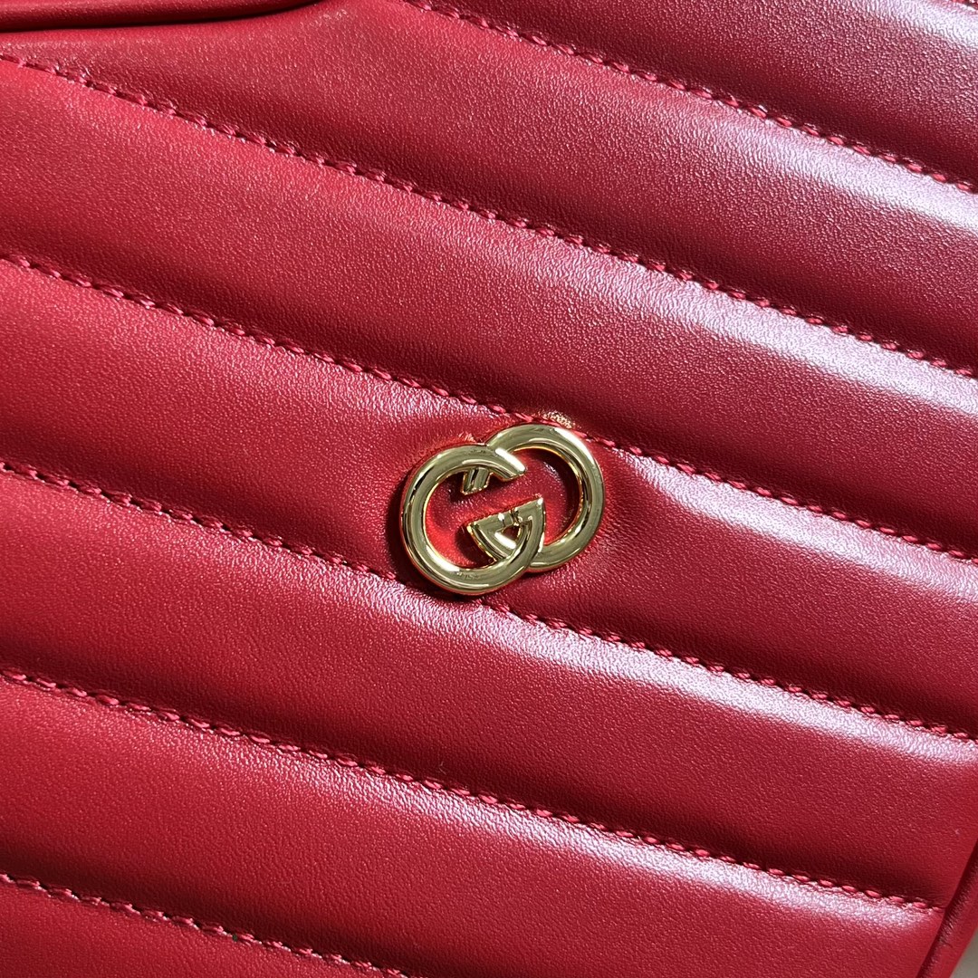 Gucci Interlocking G Mini Heart Shoulder Bag Red/White/Black For Women 20cm / 7.9in 751628 AACCL 6433