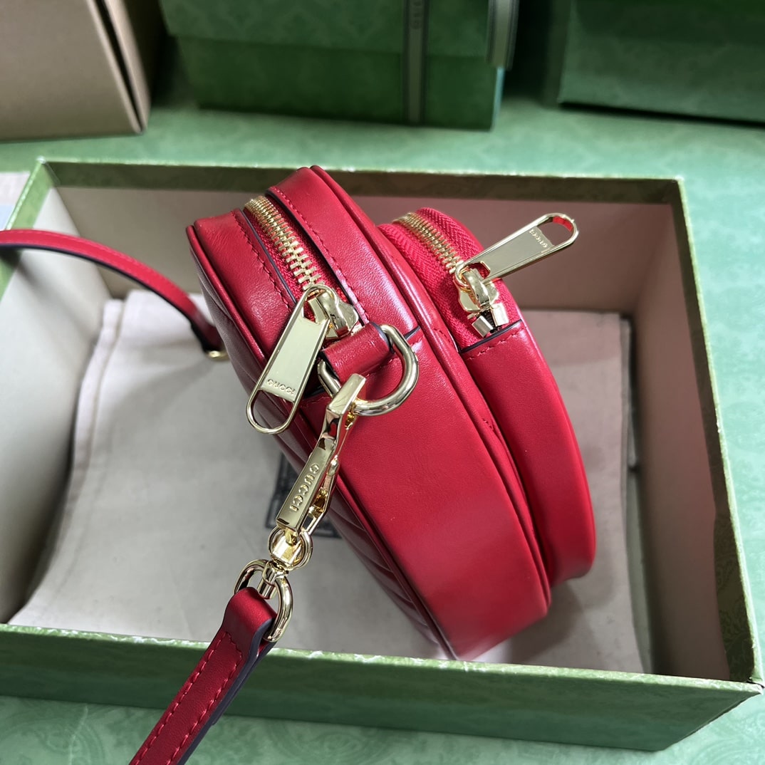 Gucci Interlocking G Mini Heart Shoulder Bag Red/White/Black For Women 20cm / 7.9in 751628 AACCL 6433