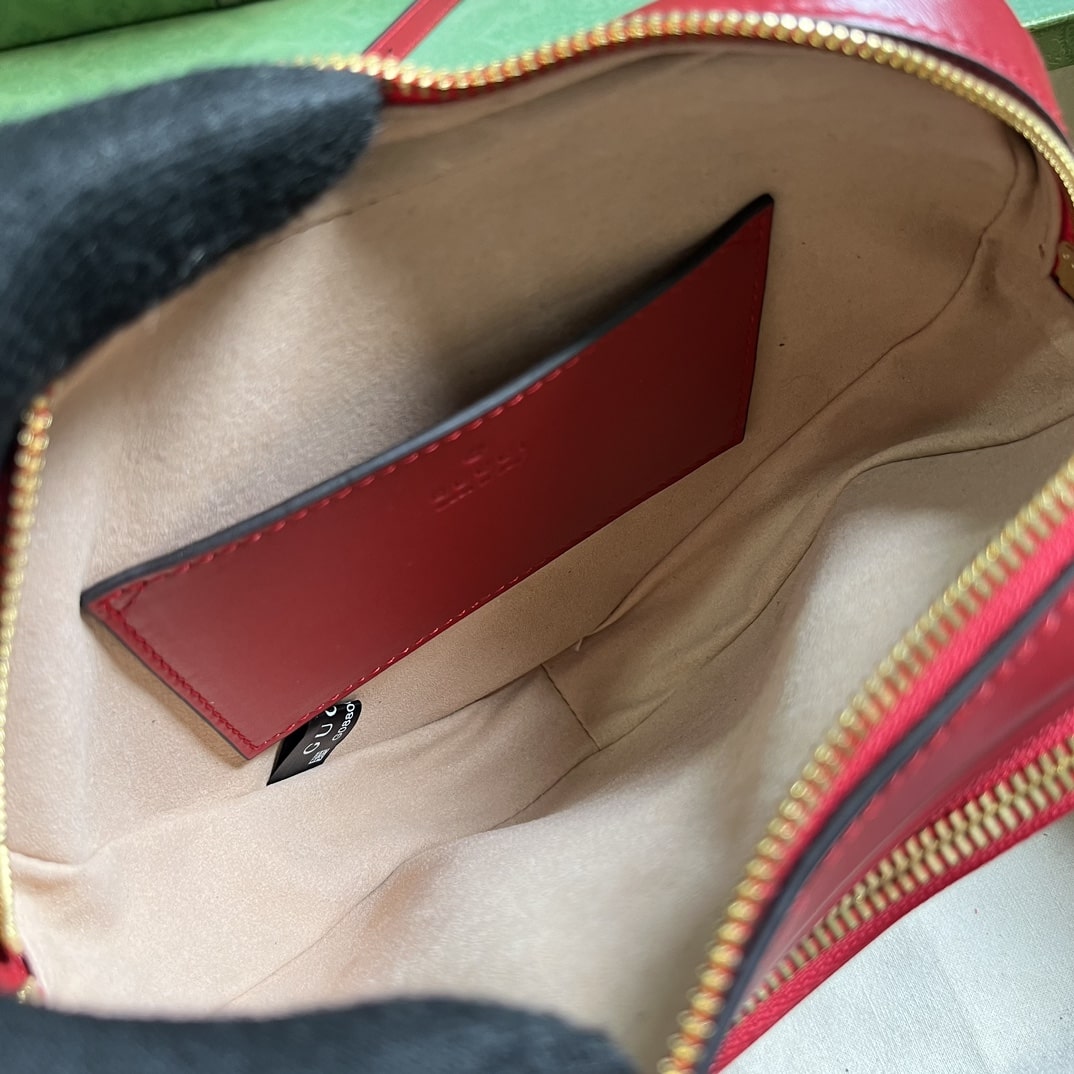 Gucci Interlocking G Mini Heart Shoulder Bag Red/White/Black For Women 20cm / 7.9in 751628 AACCL 6433