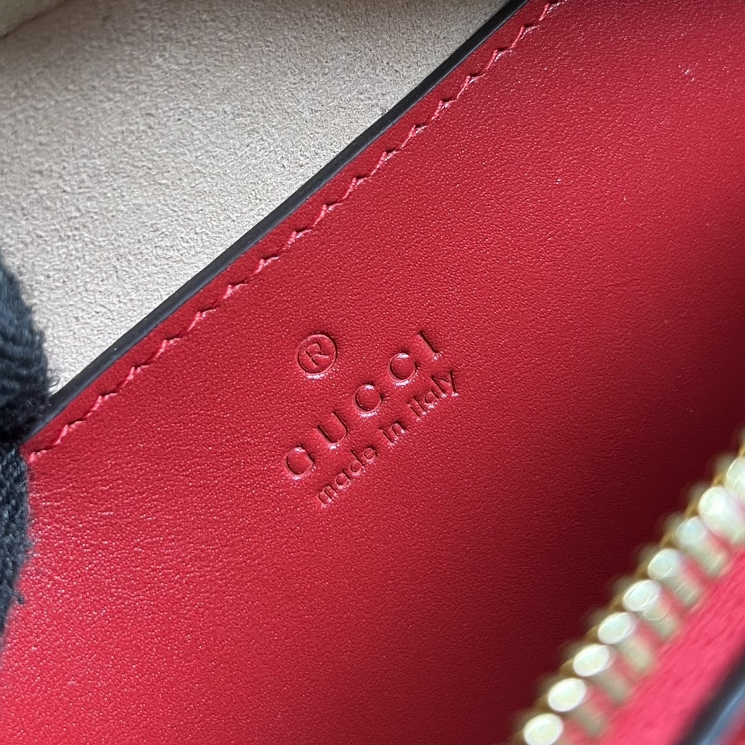 Gucci Interlocking G Mini Heart Shoulder Bag Red/White/Black For Women 20cm / 7.9in 751628 AACCL 6433