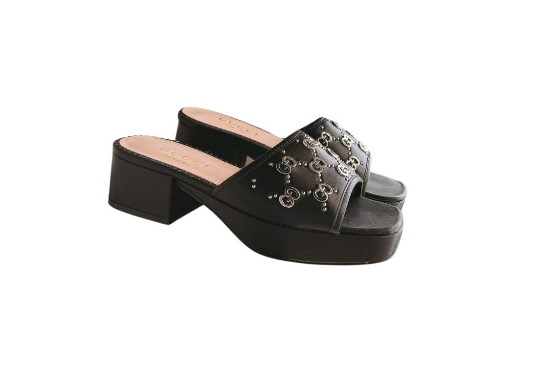 Gucci Interlocking G Slide Sandal Black For Women