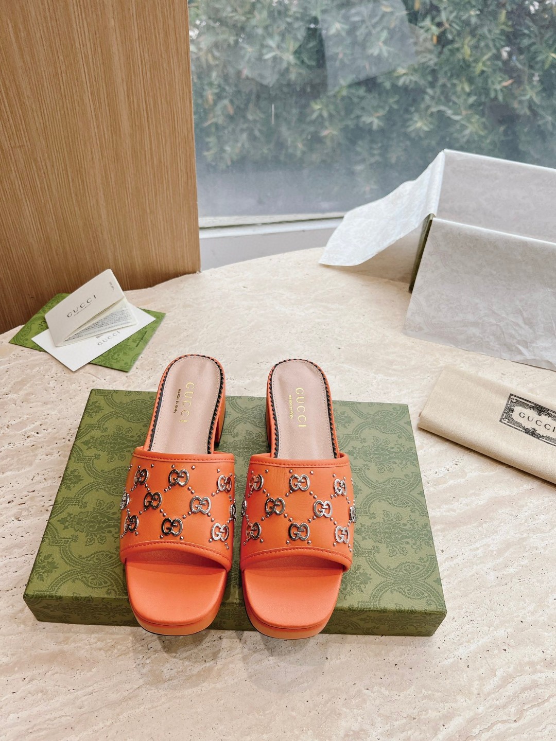 Gucci Interlocking G Slide Sandal Orange For Women