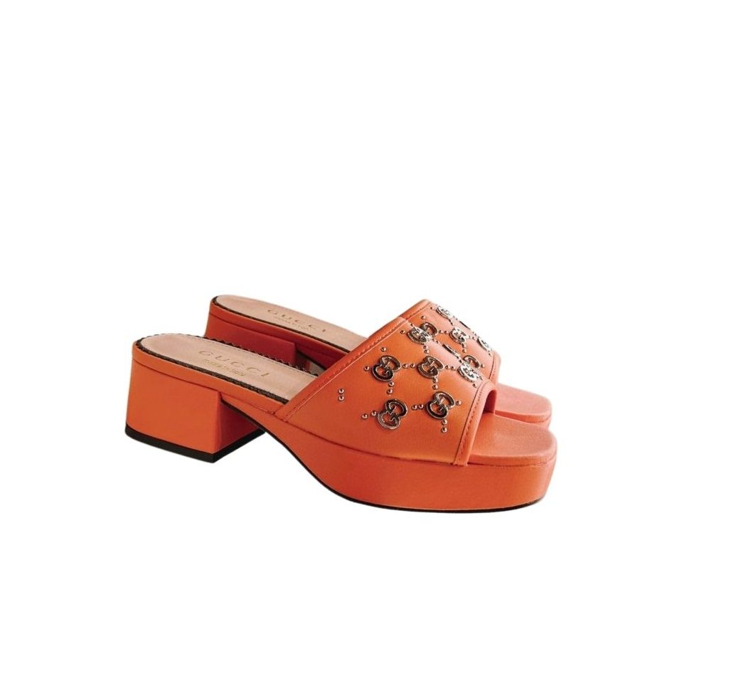 Gucci Interlocking G Slide Sandal Orange For Women