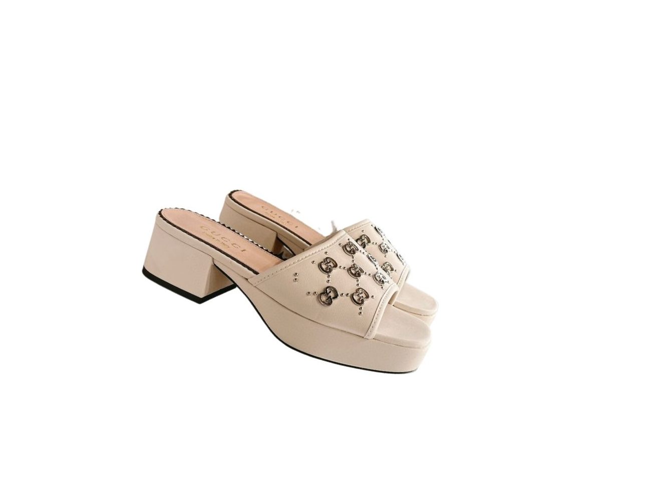 Gucci Interlocking G Slide Sandal White For Women