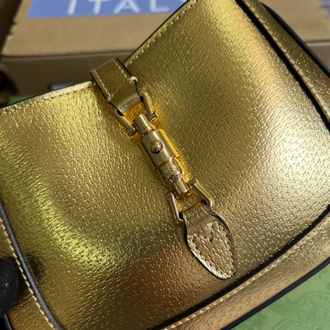 Gucci Jackie 1961 Lizard Mini Bag Gold For Women, Women’s Bags 7.5in/19cm GG ?