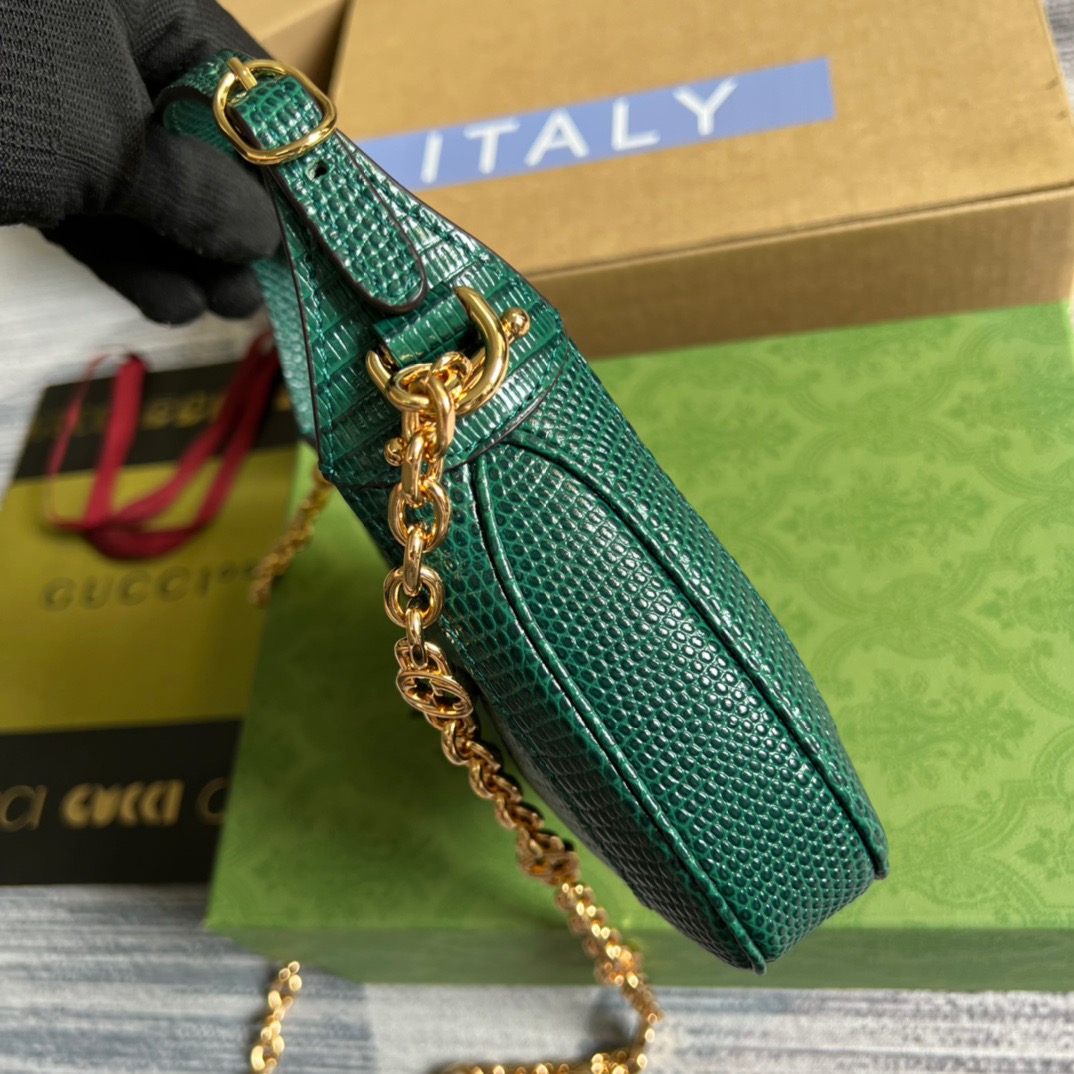 Gucci Jackie 1961 Lizard Mini Bag Green For Women, Women’s Bags 7.5in/19cm GG ?