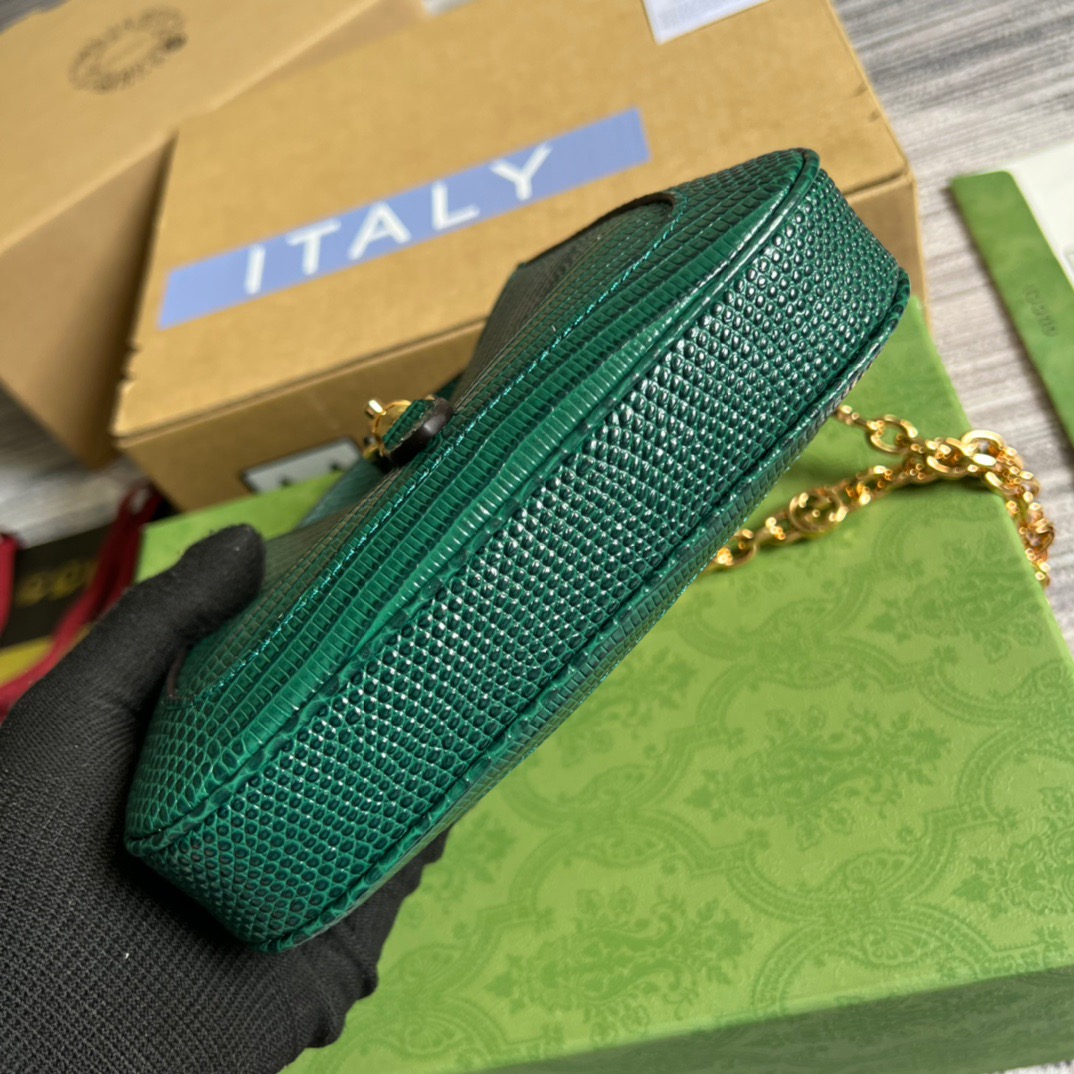 Gucci Jackie 1961 Lizard Mini Bag Green For Women, Women’s Bags 7.5in/19cm GG ?