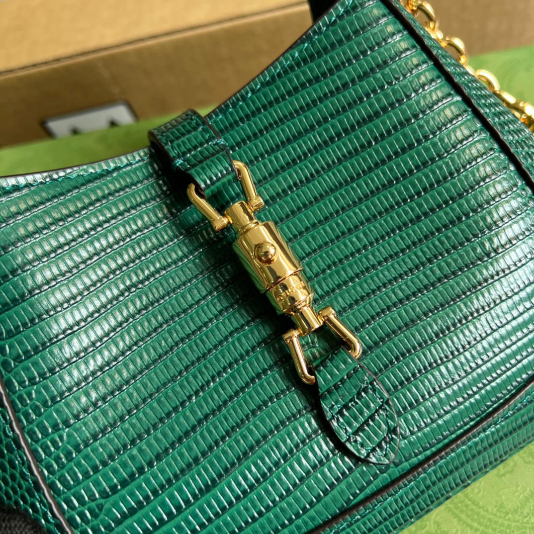 Gucci Jackie 1961 Lizard Mini Bag Green For Women, Women’s Bags 7.5in/19cm GG ?