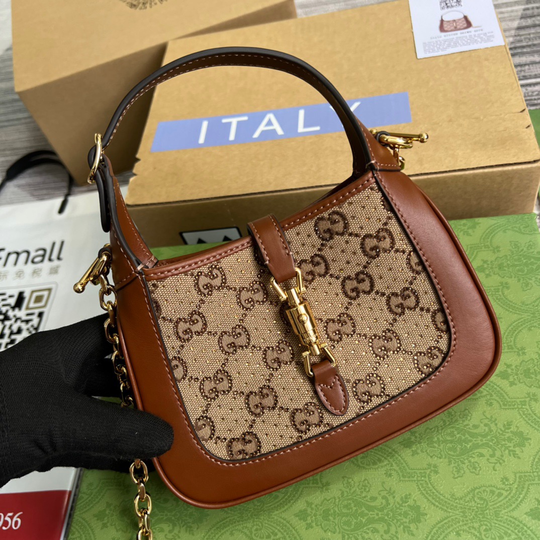 Gucci Jackie 1961 Mini GG Shoulder Bag Beige For Women, Women’s Bags 7.5in/19cm GG 675799 21HRG 2687