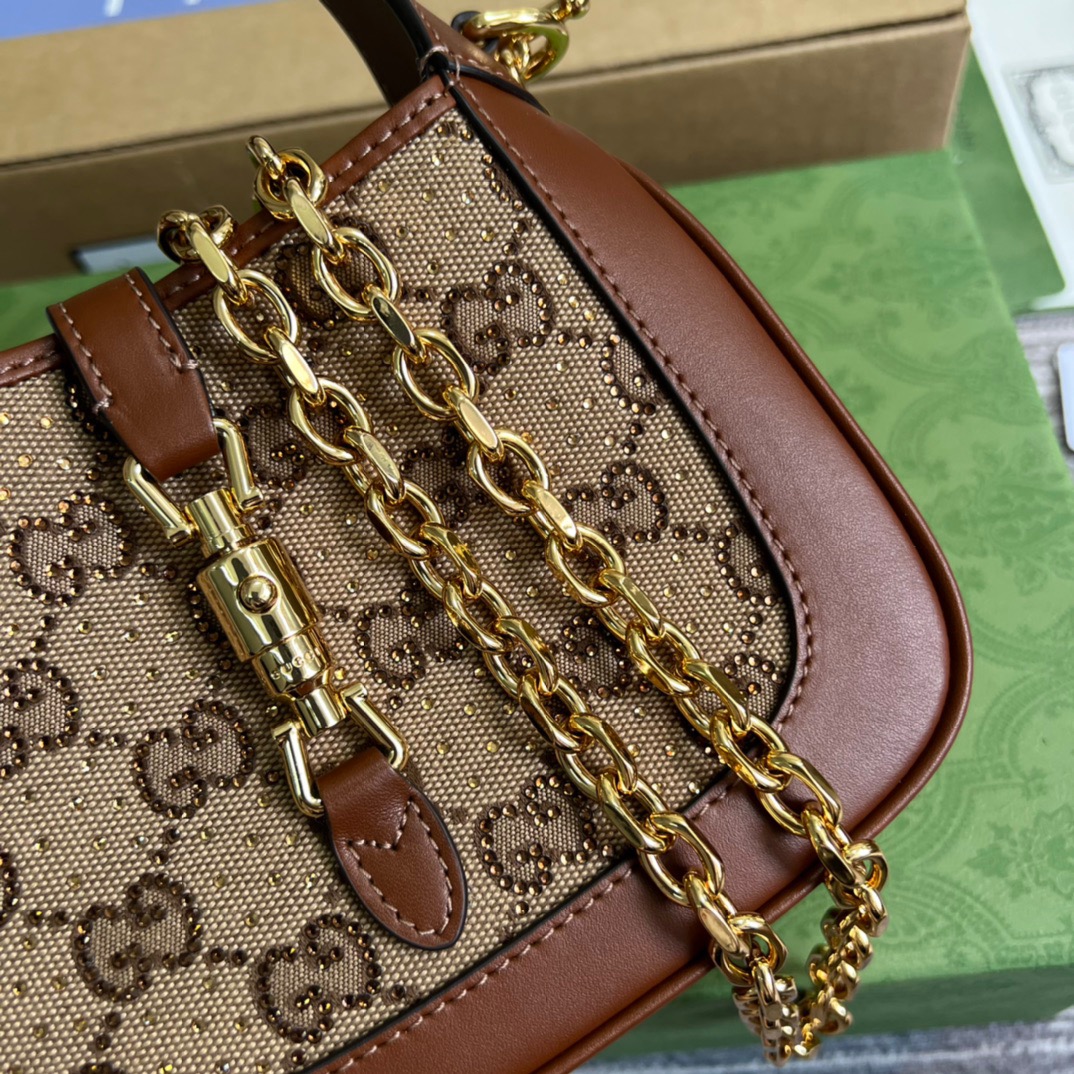 Gucci Jackie 1961 Mini GG Shoulder Bag Beige For Women, Women’s Bags 7.5in/19cm GG 675799 21HRG 2687