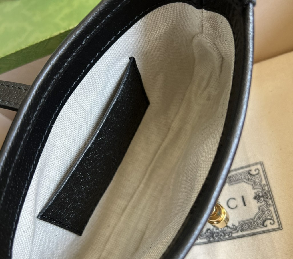 Gucci Jackie 1961 Mini Shoulder Bag Black And Ivory GG Denim Jacquard For Women 7.5in/19cm GG 685127 UN3AG 1294