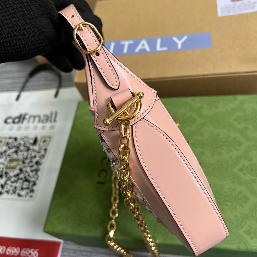 Gucci Jackie 1961 Mini Shoulder Bag Light Pink For Women, Women’s Bags 7.5in/19cm GG