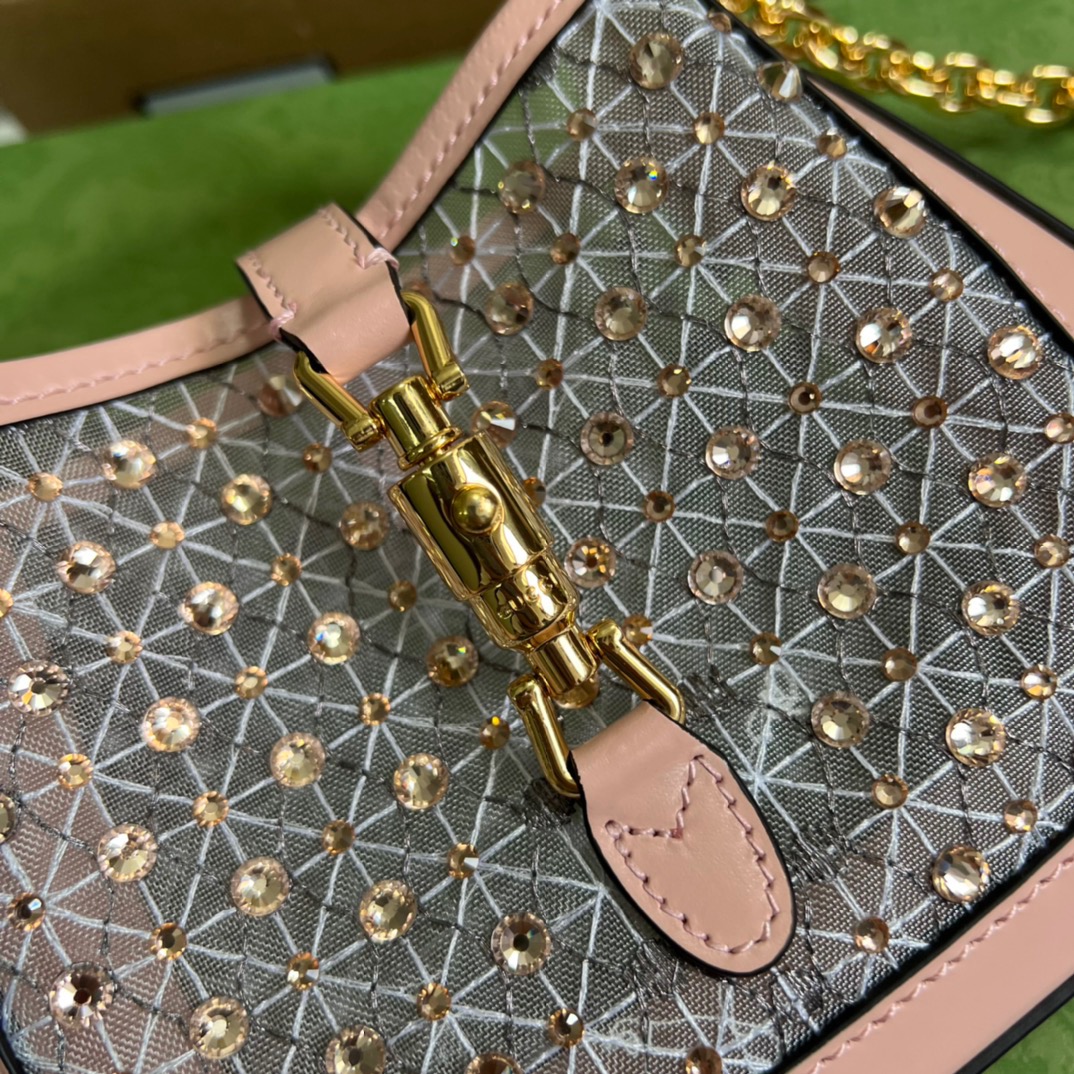 Gucci Jackie 1961 Mini Shoulder Bag Light Pink For Women, Women’s Bags 7.5in/19cm GG